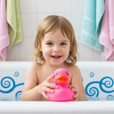 Child with a healthy smile, surrounded by dental care tools, representing successful early intervention