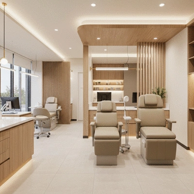 Intérieur moderne et accueillant d'une clinique orthodontique
