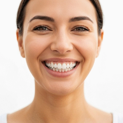 Adulte souriant montrant des dents bien alignées après un traitement orthodontique