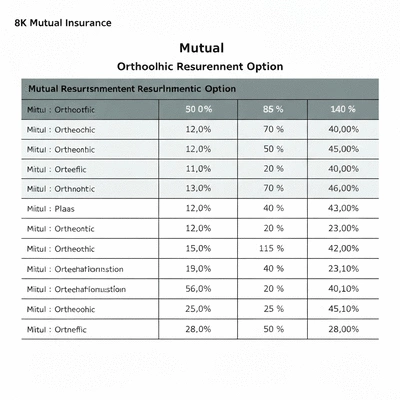 Tableau comparatif des options de remboursement de mutuelle pour l'orthodontie